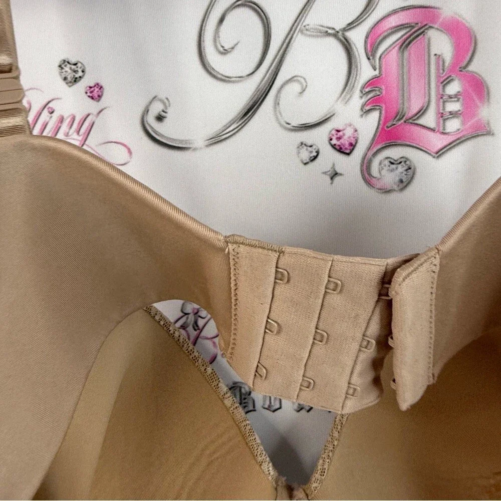 Vanity fair bra nude tan gold shiny shimmer print abstract adjustable Gold Bra